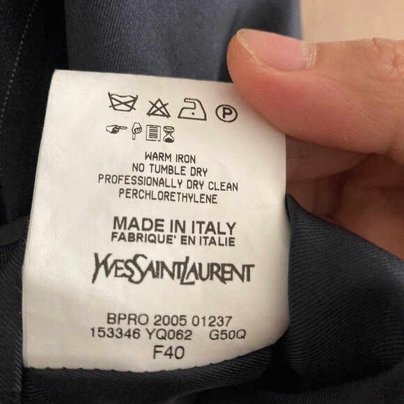 YSL yves saint laurent 2 pieces wool blazer vest set VINTAGE navy stripe - Picture 9 of 10